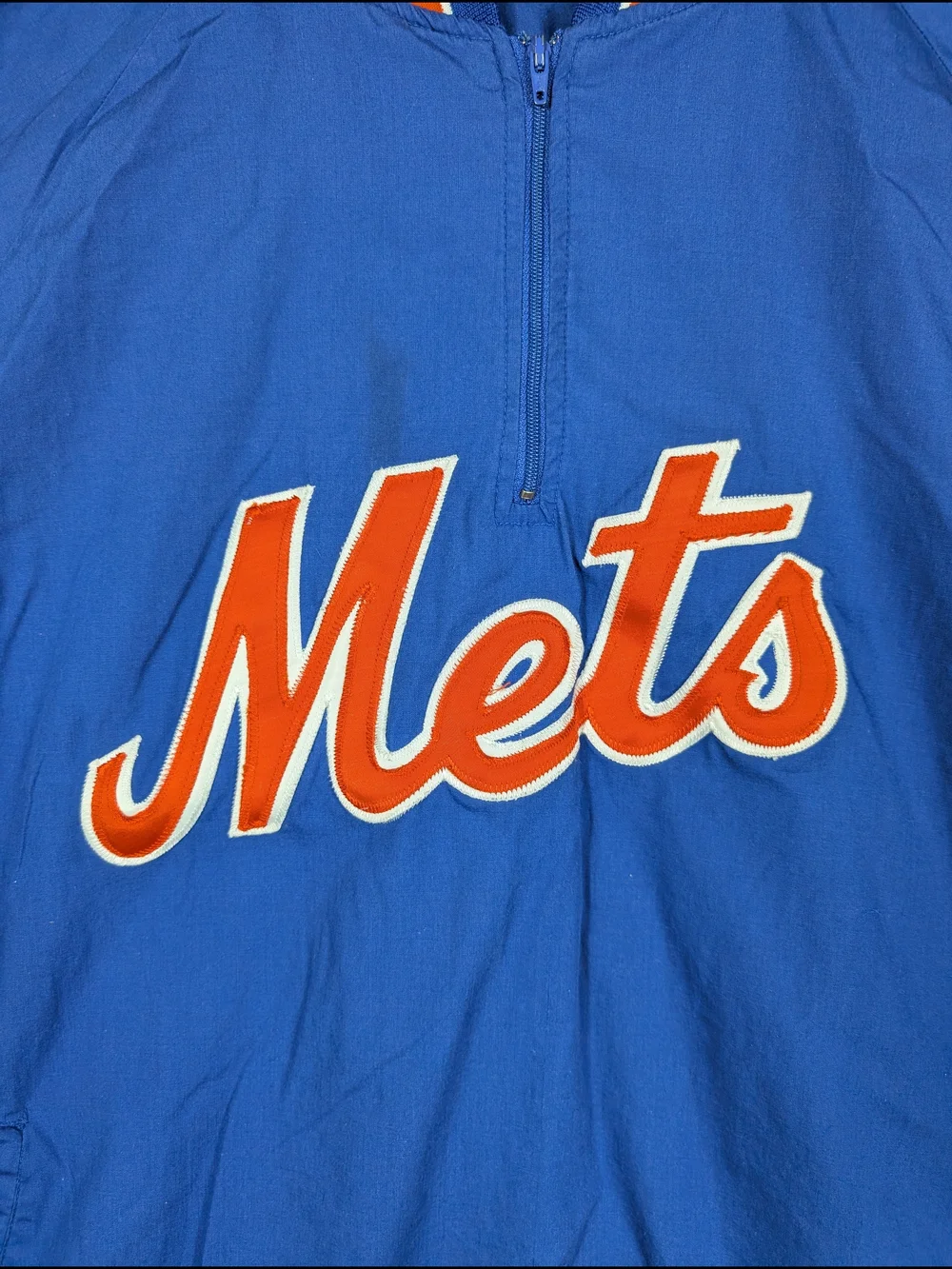 Majestic Authentic Collection New York Mets Blue Pullover Jacket Mens Size XL